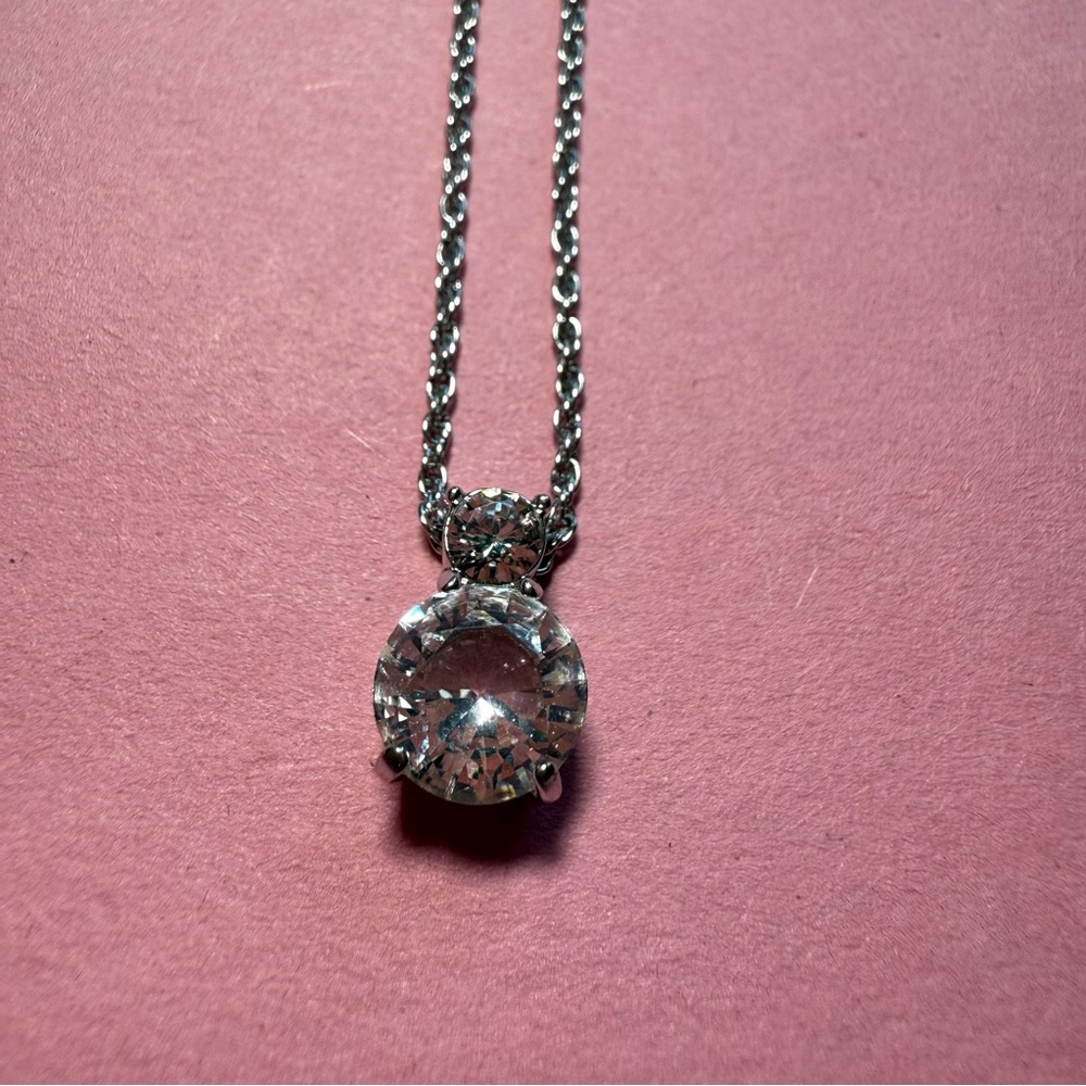 Swarovski Silver Solitaire Crystal Necklace